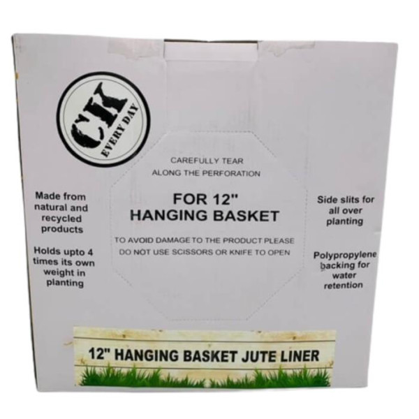 001954 12"  HANGING BASKET LINER JUTE