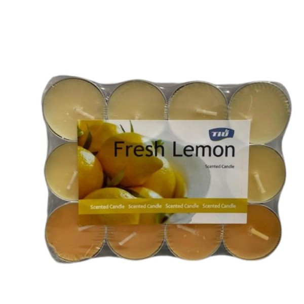 518869 LEMON 12PK TEA CANDLE