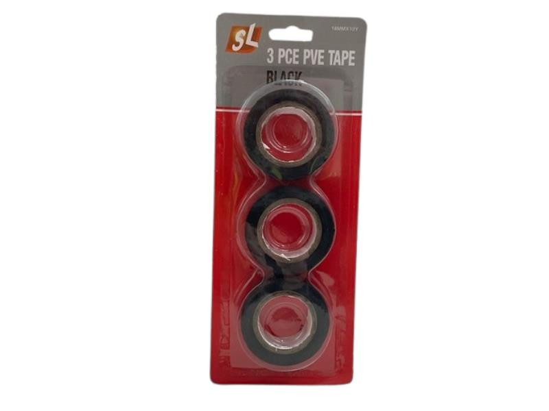 050762 3PK PVC TAPE BLACK