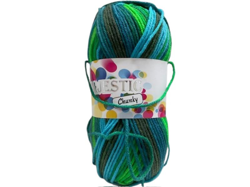 300445 KNITTING WOOL MIXED GREEN CHUNKY