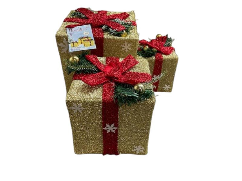 LED GIFT BOX GOLD 3PCS