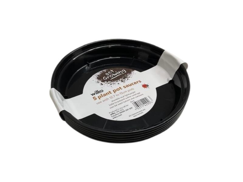 114292 12.7CM SAUCERS 5PK BLACK
